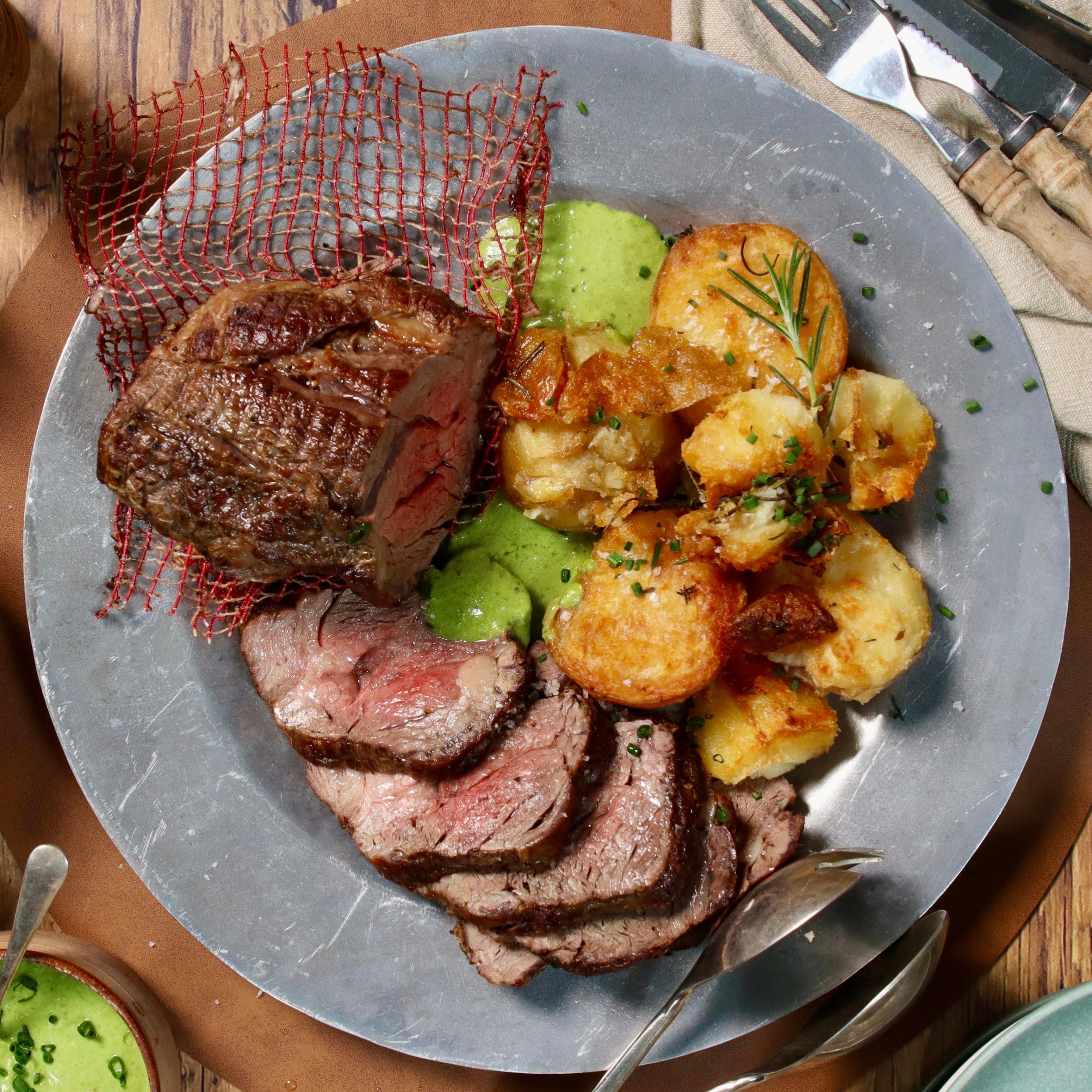 Chuck Eye Roast With Crispy Potatoes & Salsa Verde Harris Farm Markets