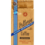 Vittoria Coffee Espresso Natural Decaffeinated Ground Coffee 200g