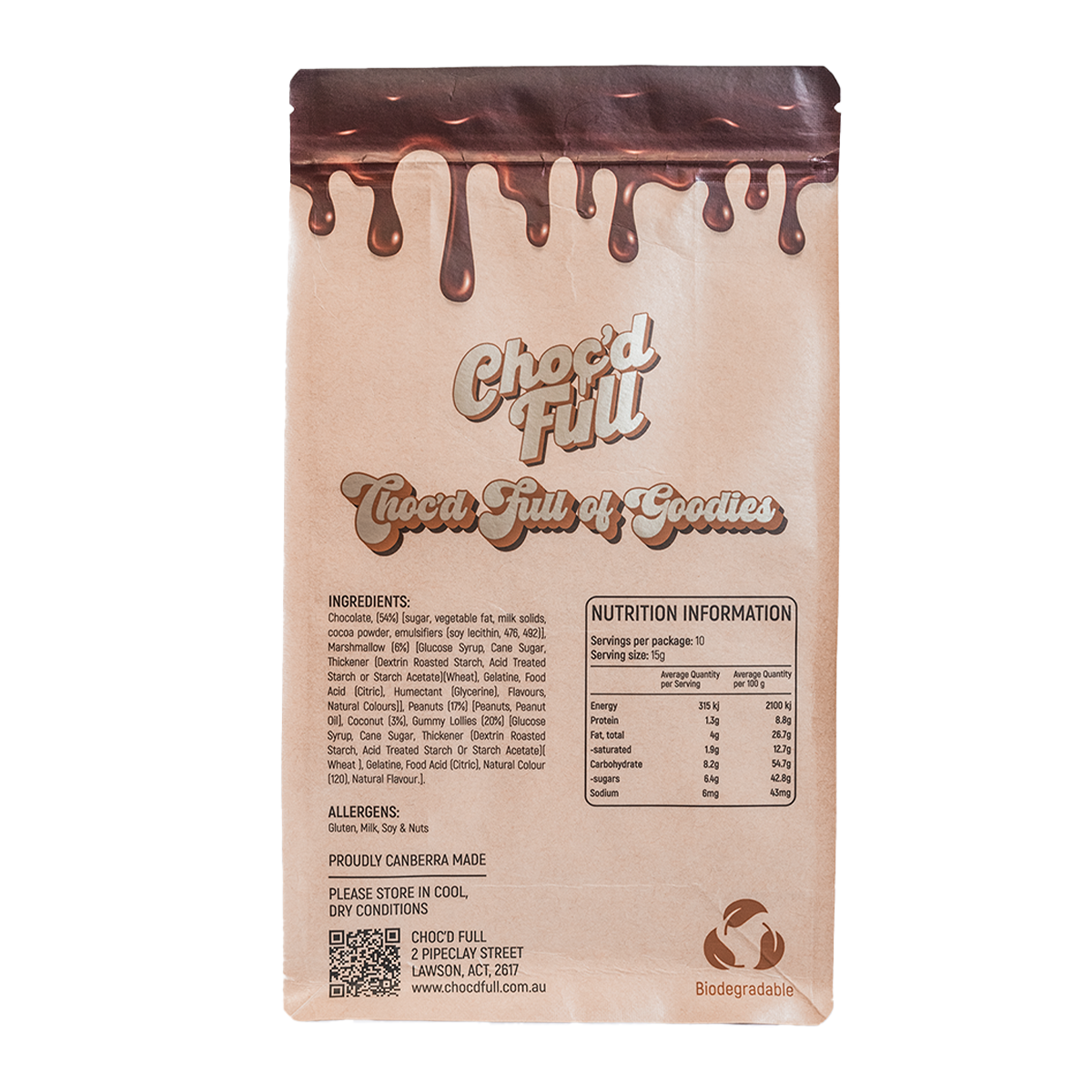 Choc'd Full Rocky Road Milk Chocolate 150g