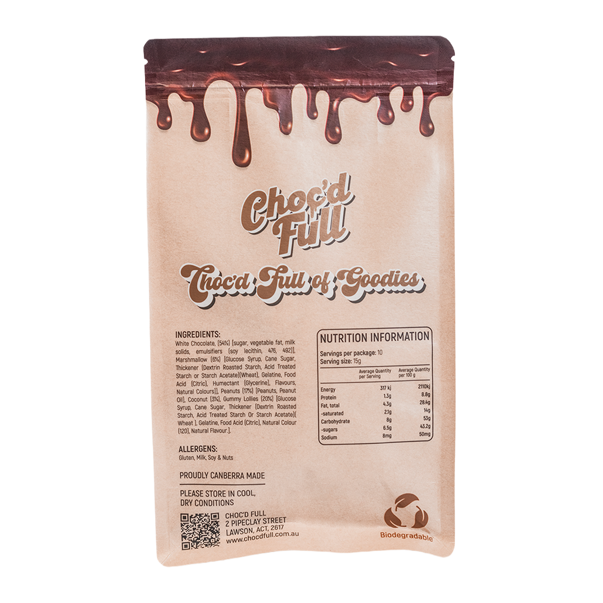 Choc'd Full Rocky Road White Chocolate 150g