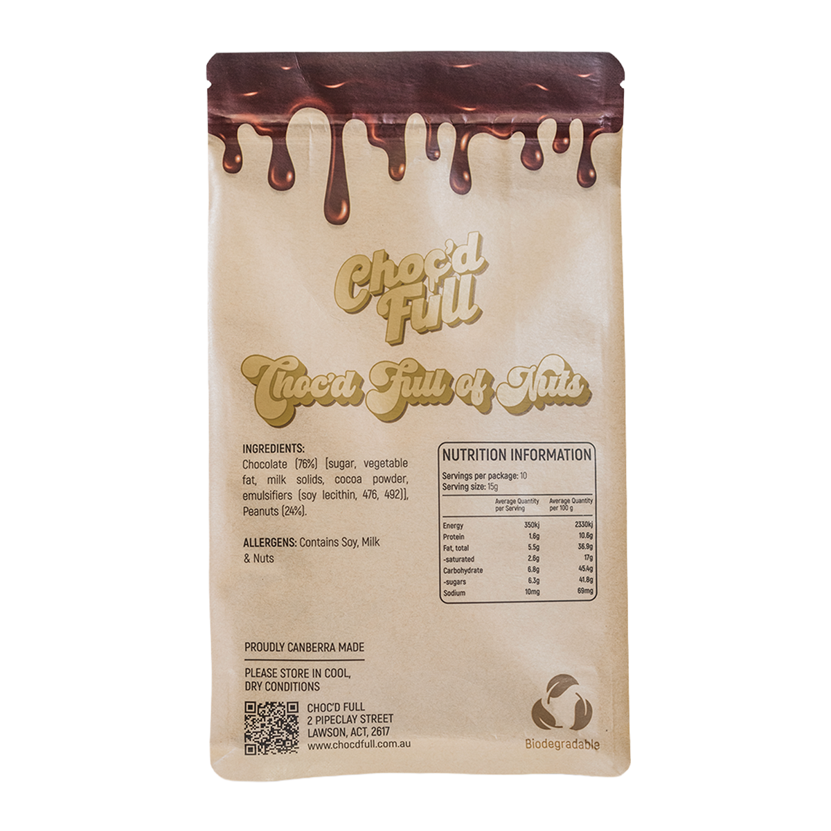 Choc'd Full Peanut Cluster 150g