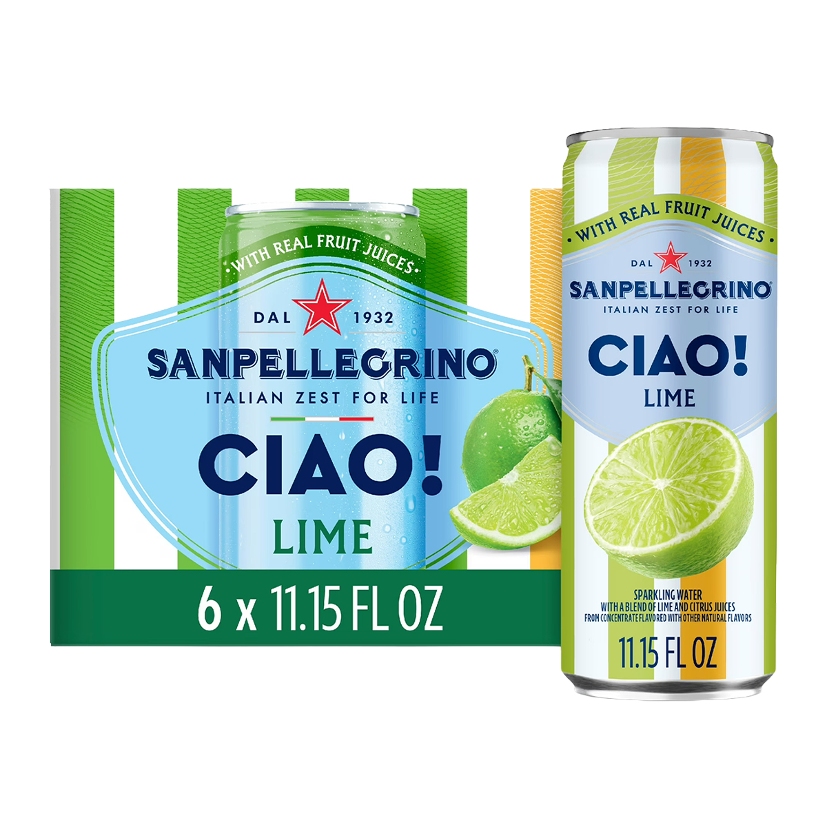 San Pellegrino Ciao Lime Sparkling Water x4 330ml
