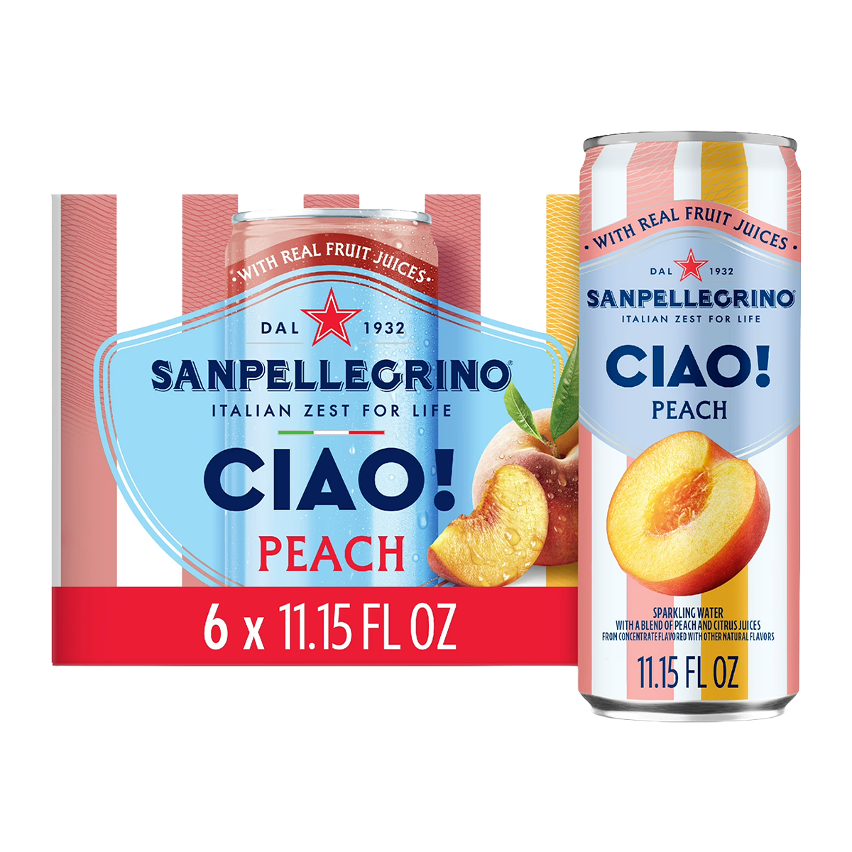 San Pellegrino Ciao Peach Sparkling Water x4 330ml