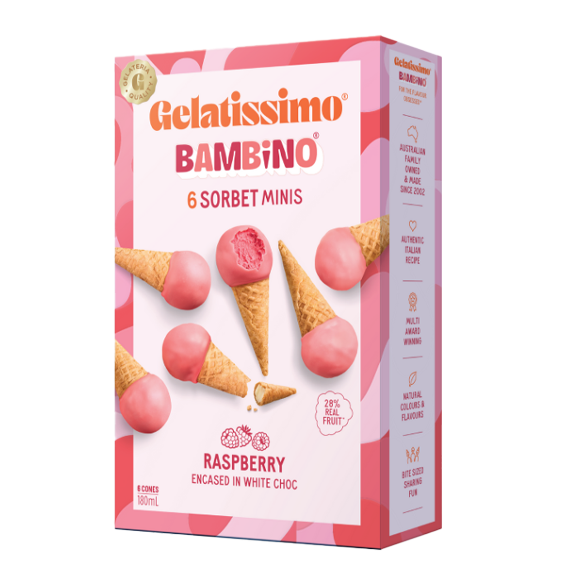 Gelatissimo Mini Raspberry x6 180ml