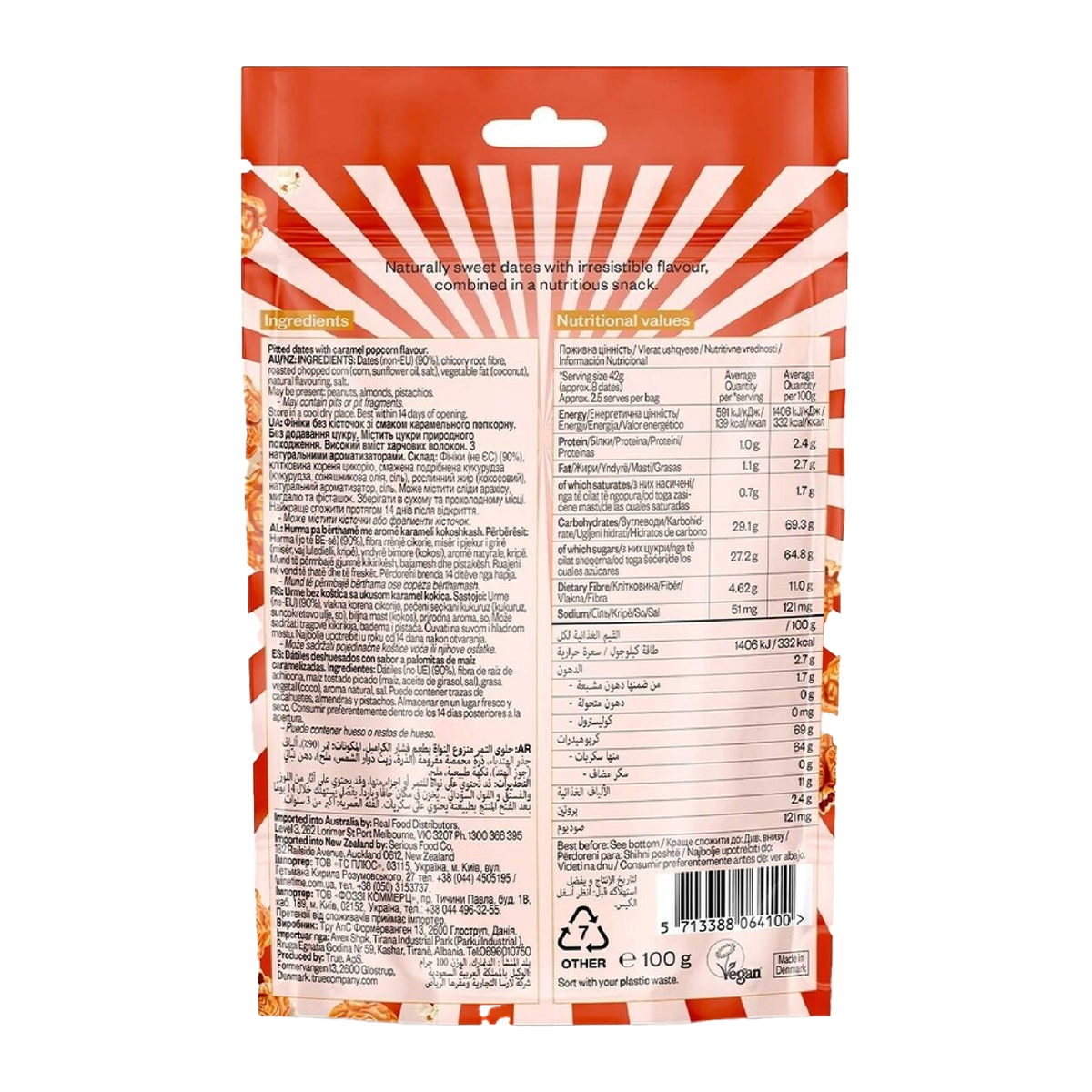 True Co. Dates Caramel Popcorn 100g
