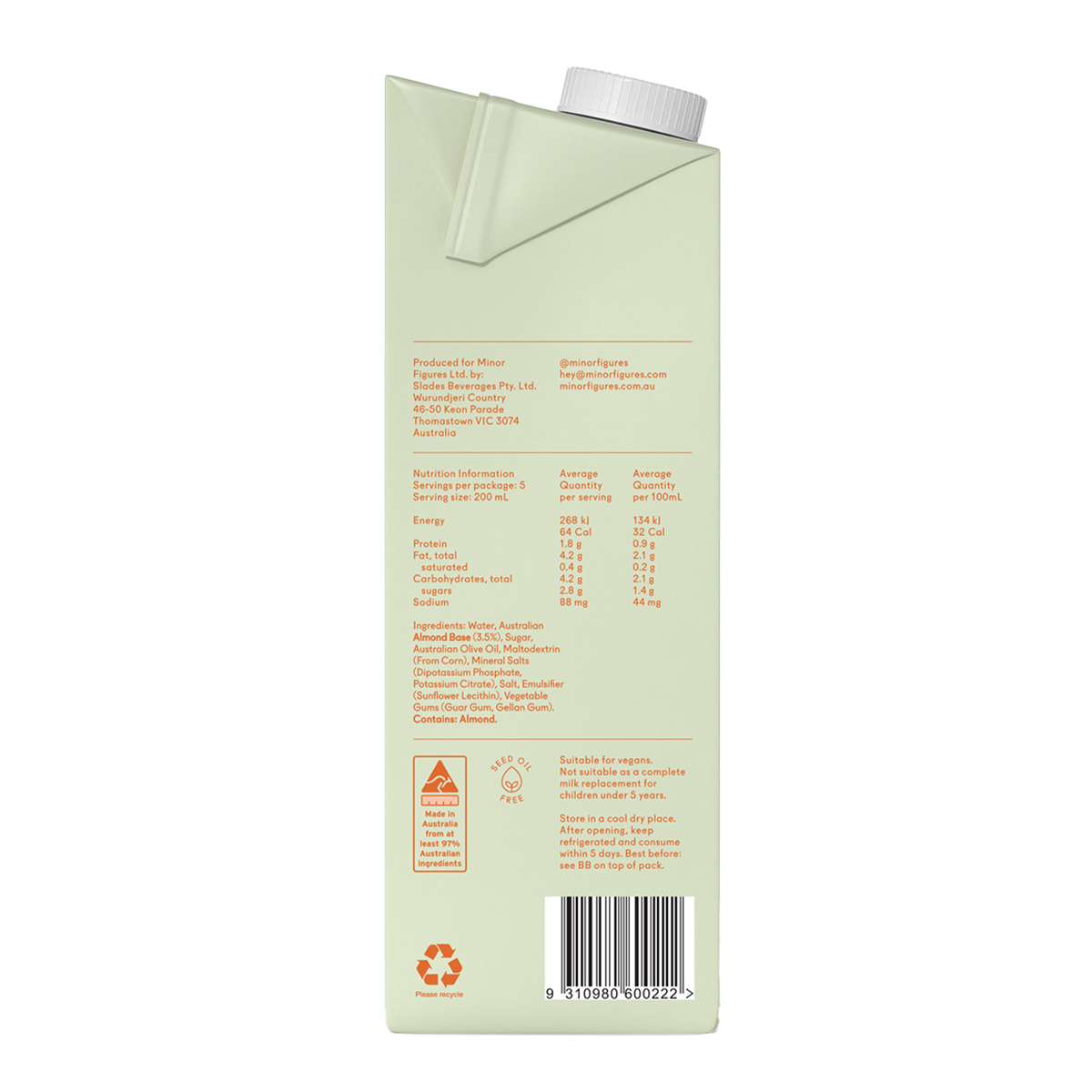 Minor Figures Barista Almond Milk 1L