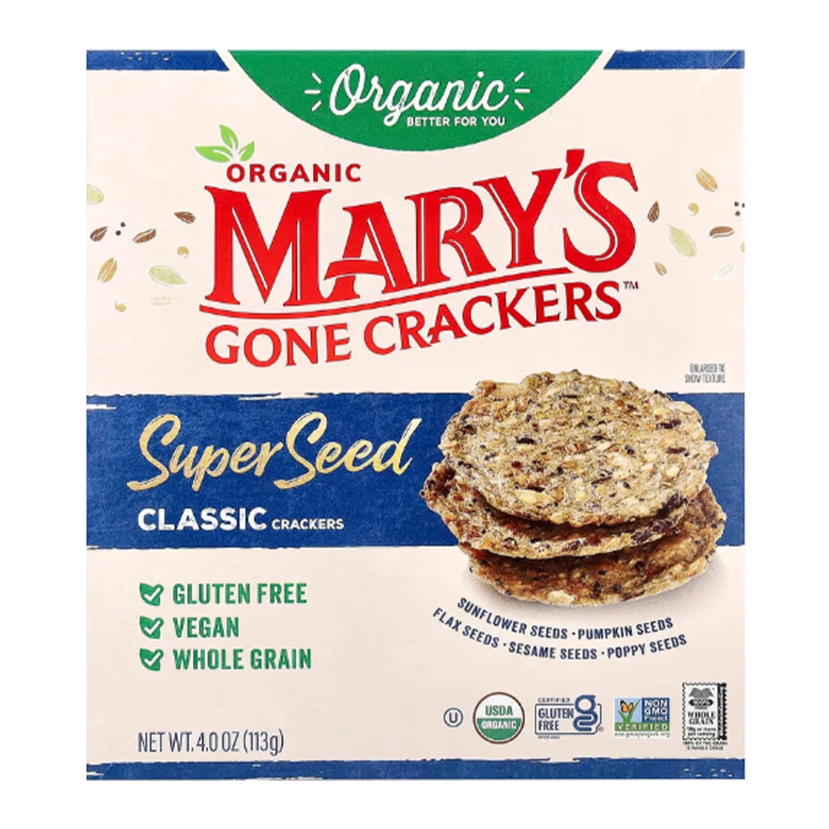Mary's Gone Crackers Organic Super Seed Cracker 113g