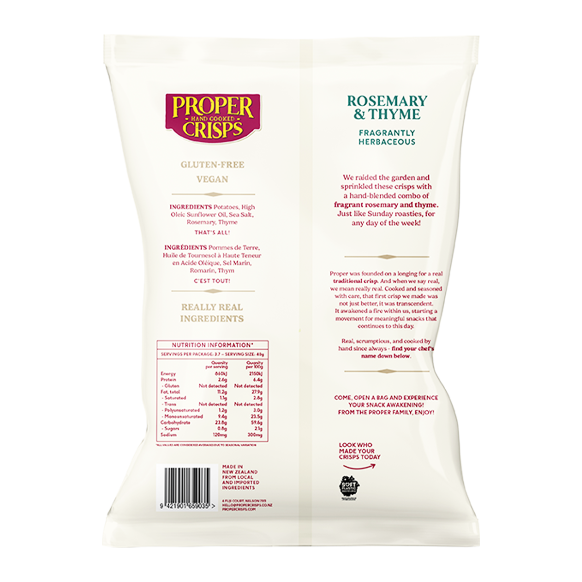 Proper Crisps Rosemary & Thyme 150g