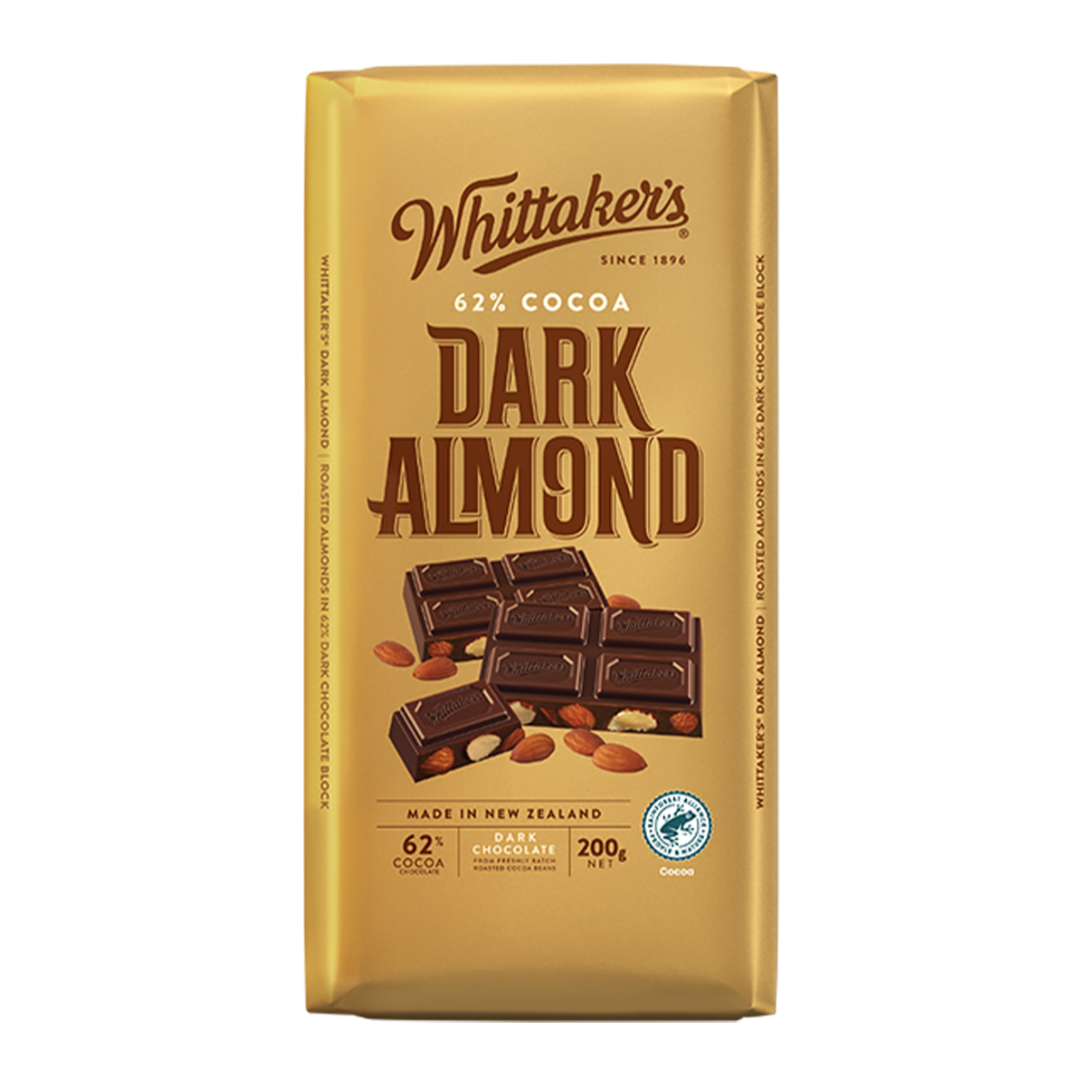 Whittakers Dark Almond Chocolate 200g