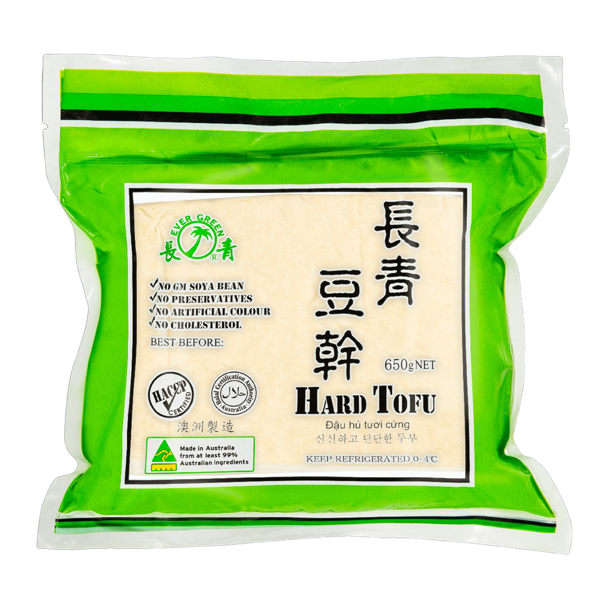 Evergreen Foods Fresh Hard Tofu 650g