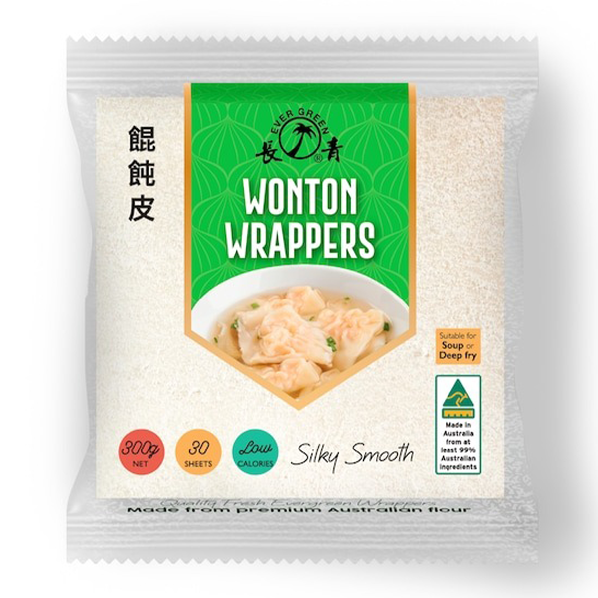 Evergreen Foods Wonton Wrappers 300g