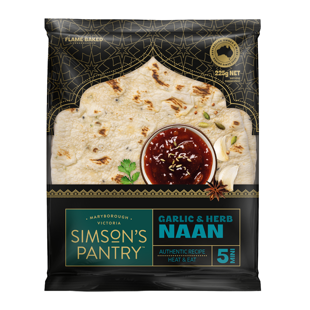 Simson's Pantry Mini Naans Garlic & Herb 225g