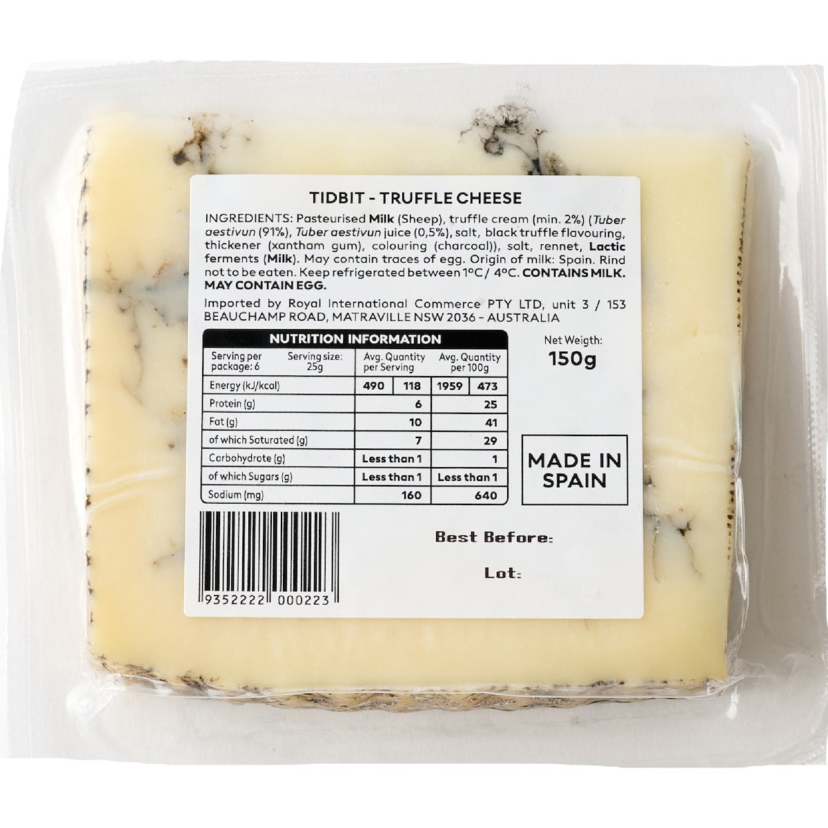 Tidbit Truffle Spanish Cheese 150g
