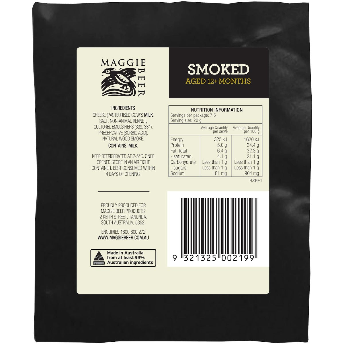 Maggie Beer Club Smoked Cheddar Cheese 150g