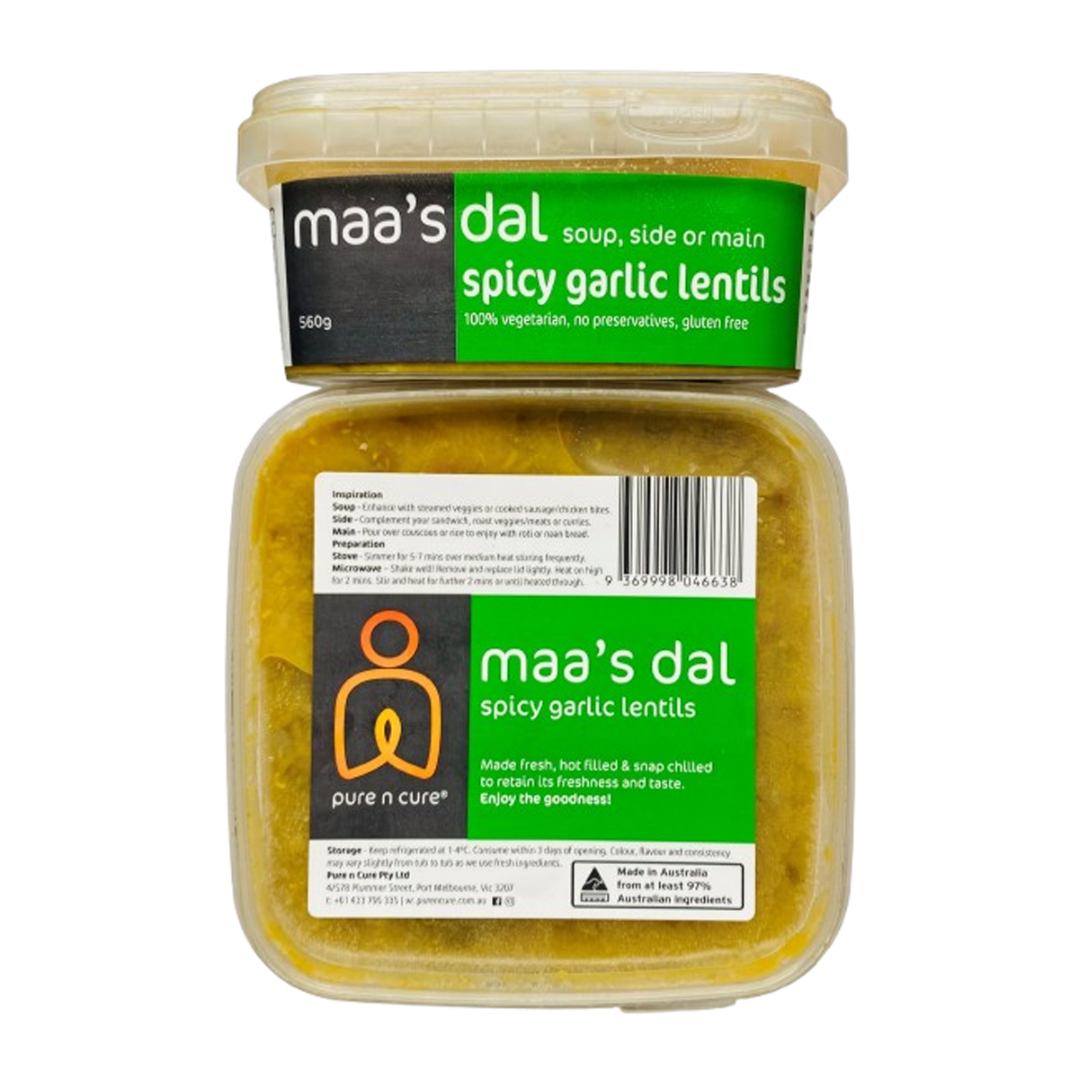 Maa's Dal Spicy Garlic Lentils 560g