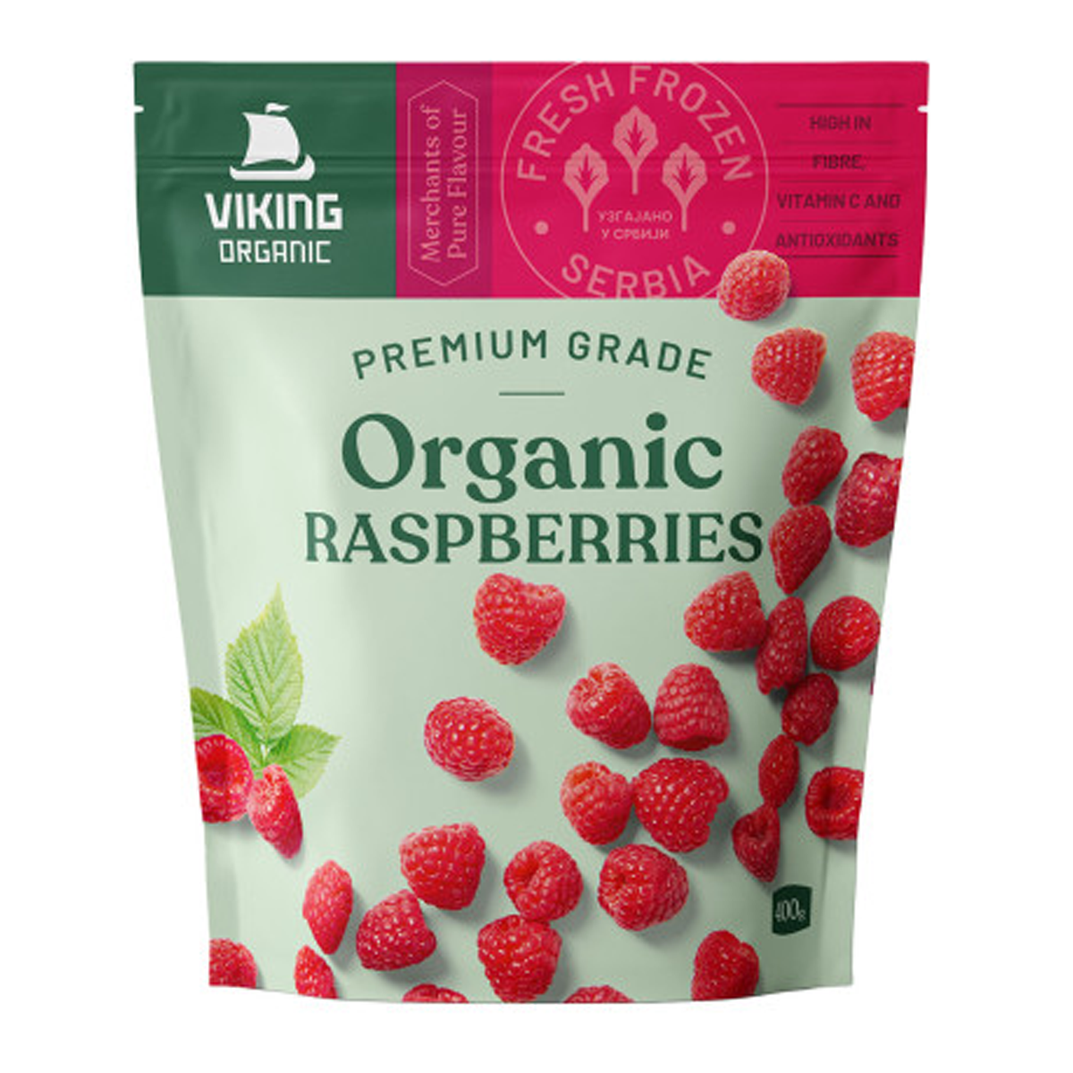Viking Organic Frozen Raspberries 400g