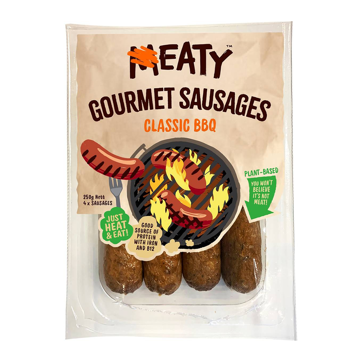 Eaty Gourmet Sausages Classic BBQ 250g | Harris Farm Markets Online