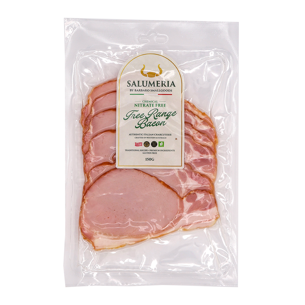 Barbaro Smallgoods Salumeria Free Range Nitrite Free Bacon 150g