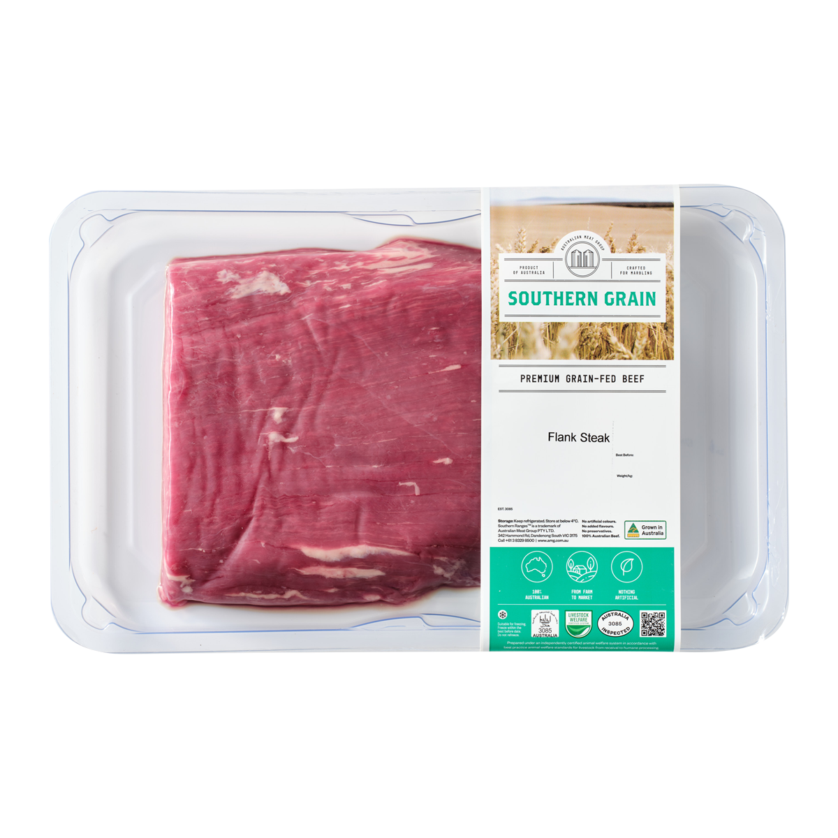 Southern Grain Premium Grain Fed Beef MB2 Flank Steak 450-600g