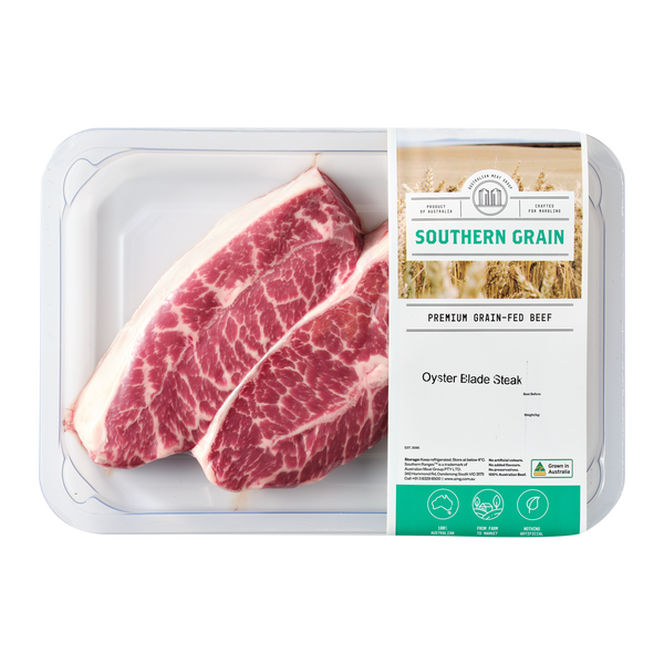 Southern Grain Premium Grain Fed Beef MB2 Oyster Blade Steak 250-450g