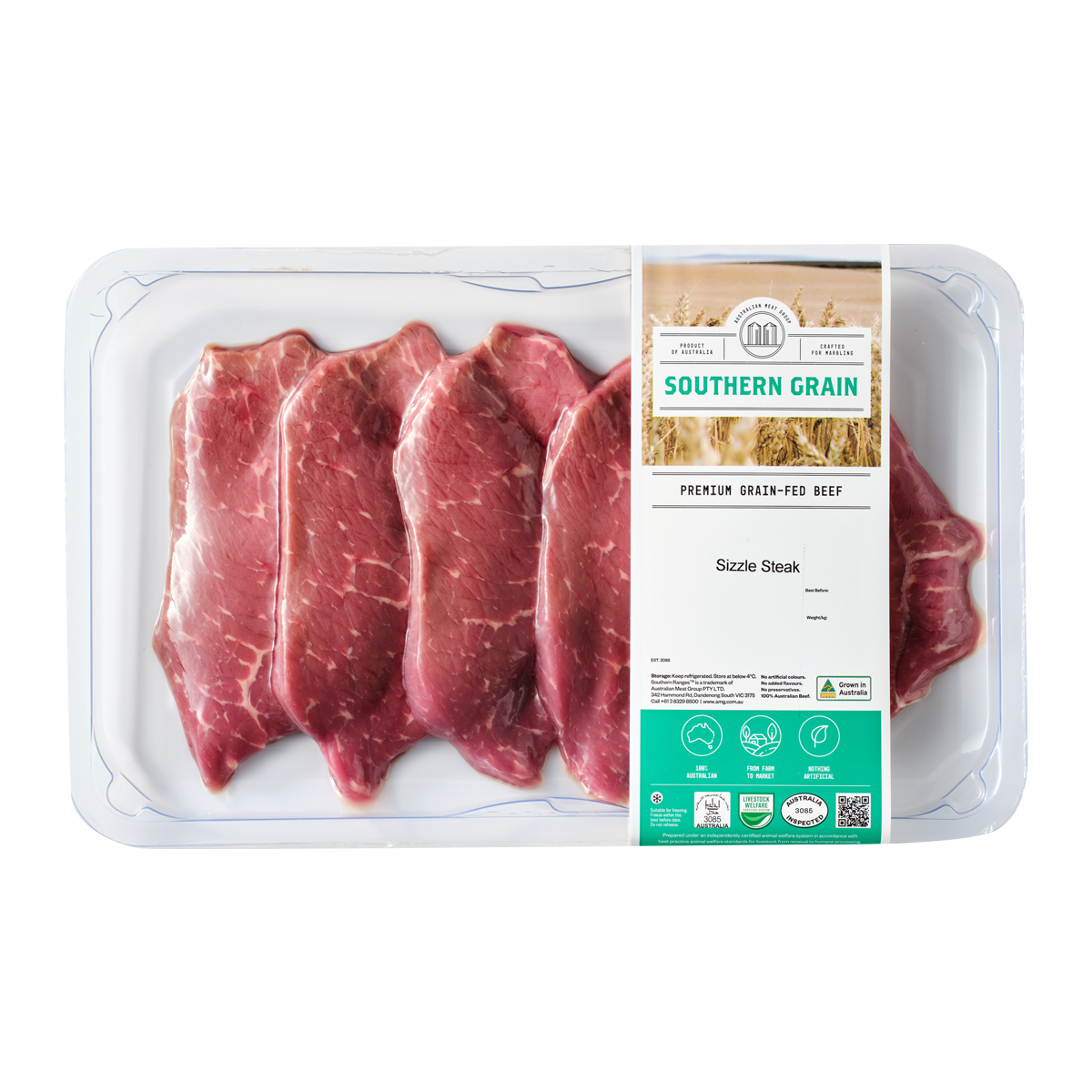 Southern Grain Premium Grain Fed Beef MB2 Sizzle Steak 400-500g