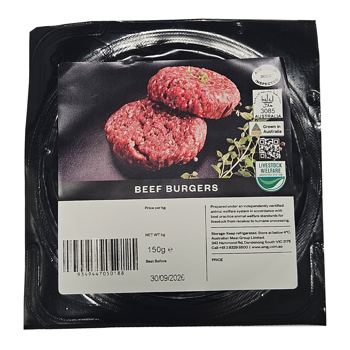 Southern Grain Fed Beef Burger 150g