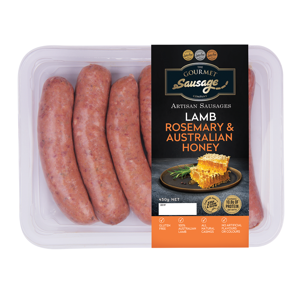 The Gourmet Sausage Lamb Rosemary and Australian Honey Sausage 450g