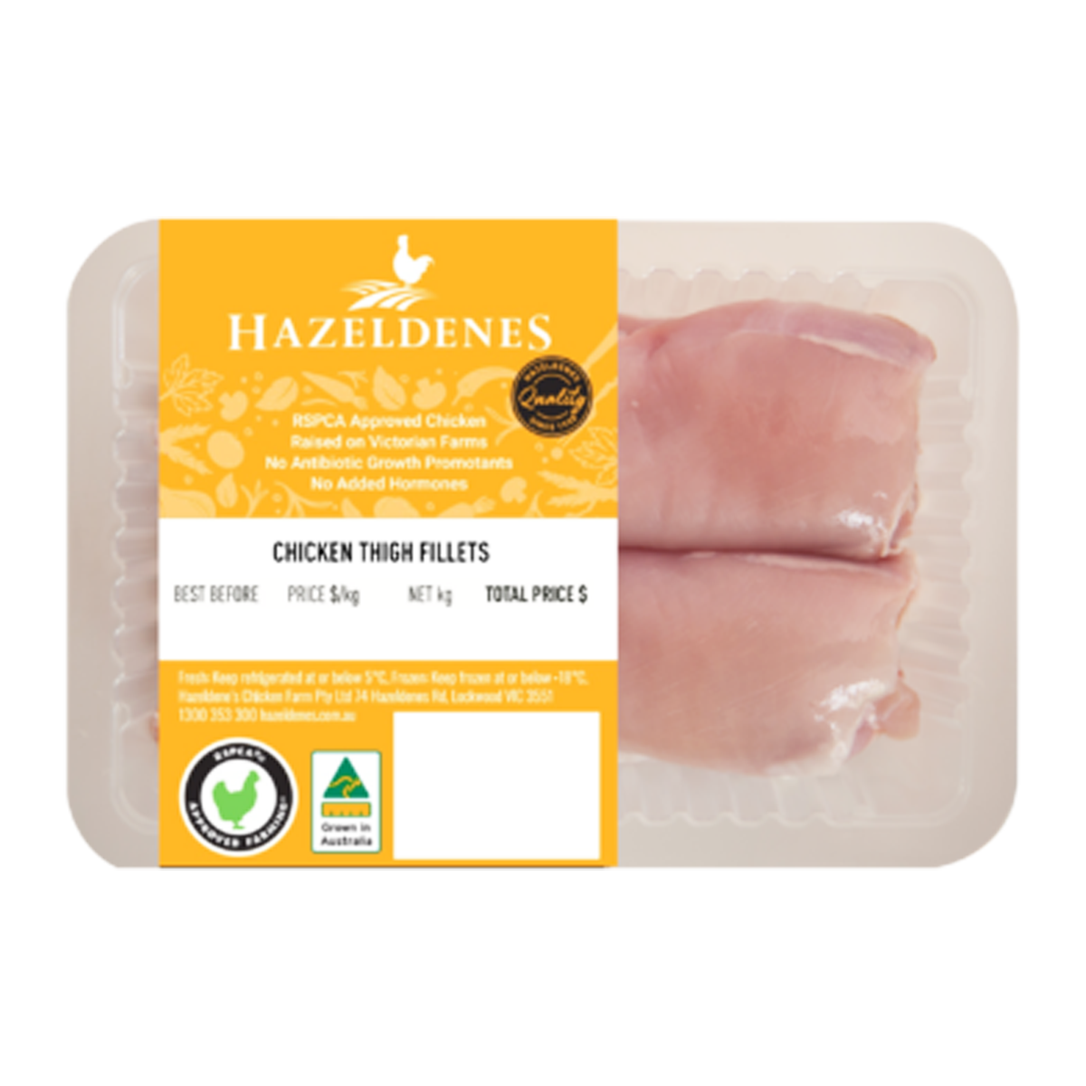 Hazeldenes RSPCA Chicken Thighs 600g-1kg | Harris Farm Markets Online