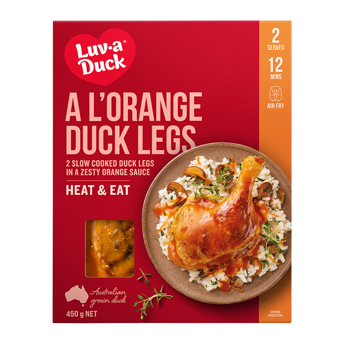 Luv-a Duck Cooked A L'Orange Duck Legs 450g