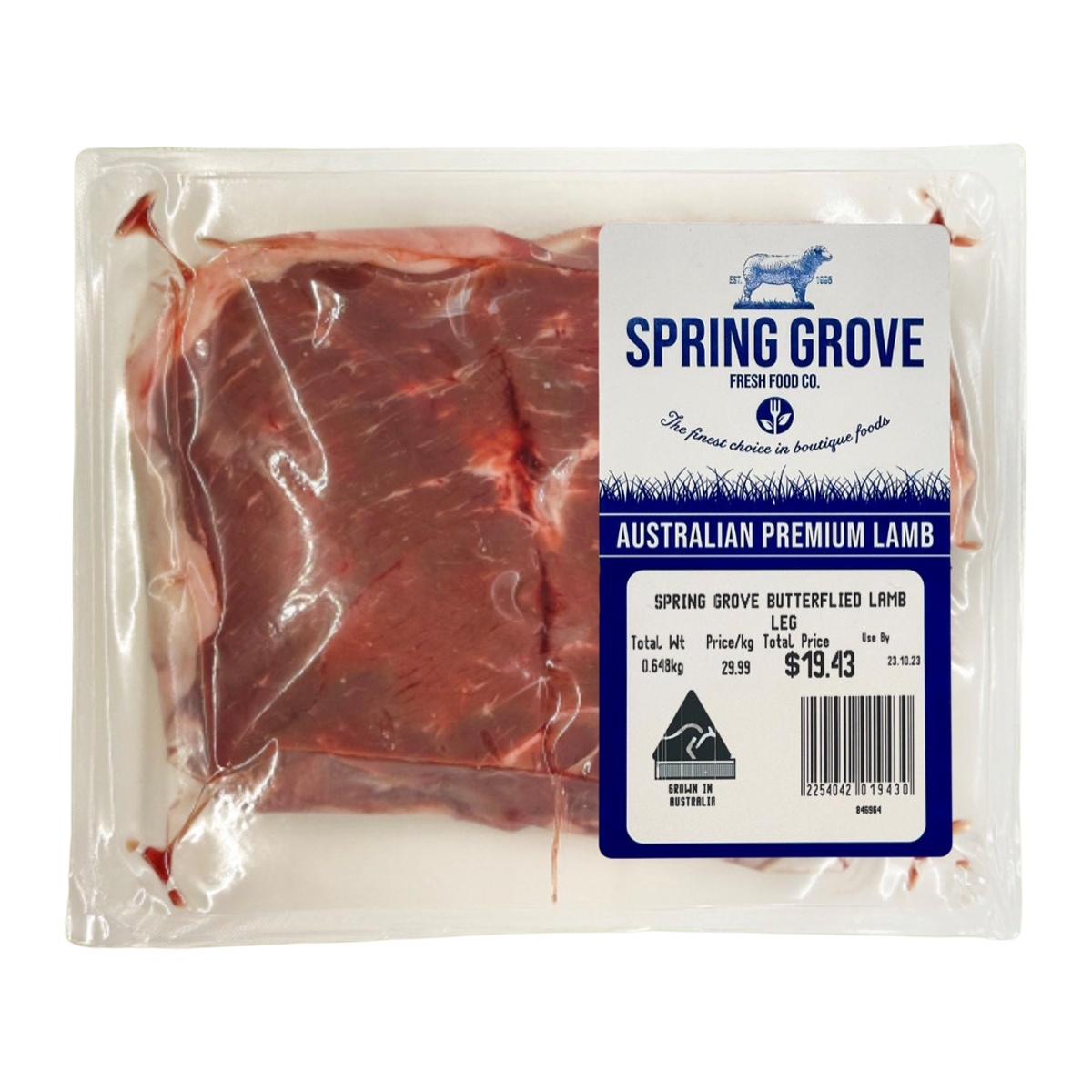 Spring Grove Lamb Leg Butterflied 800g-1.05kg
