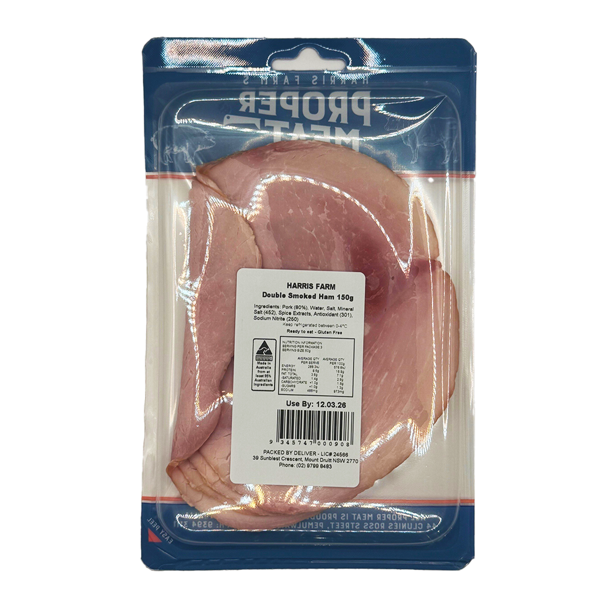 Harris Farm's Proper Meat Double Smoked Sliced Ham 150g