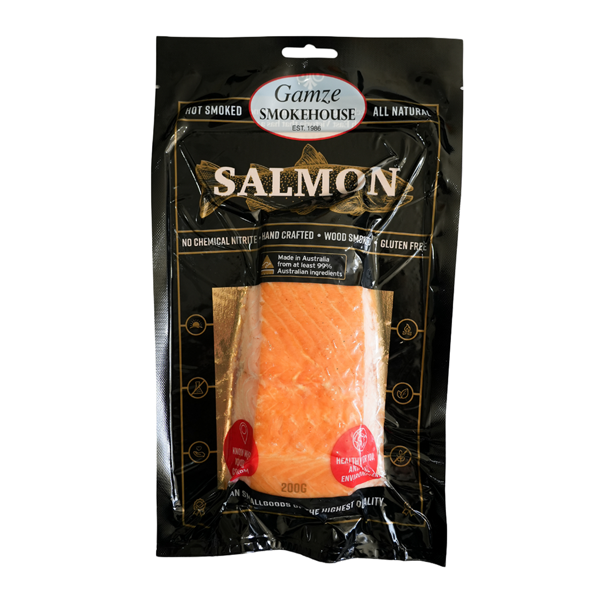 Gamze Hot Smoked Nitrite Free Salmon 200g