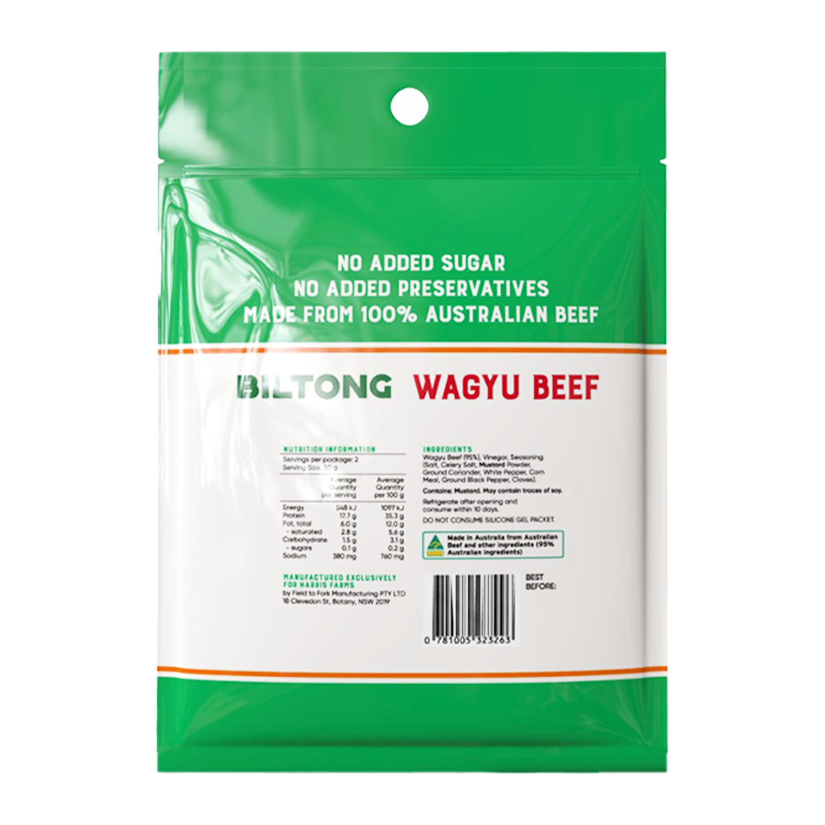 Proper Meat Nitrite Free Wagyu Beef Biltong 100g