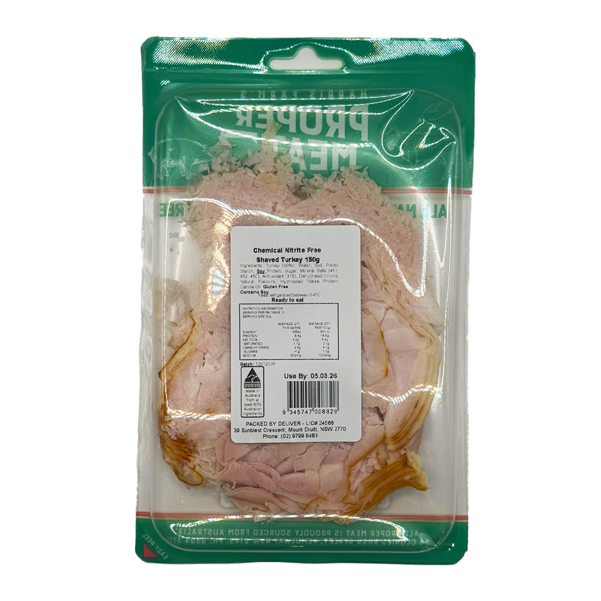 Proper Meat Nitrite Free Shaved Turkey 150g