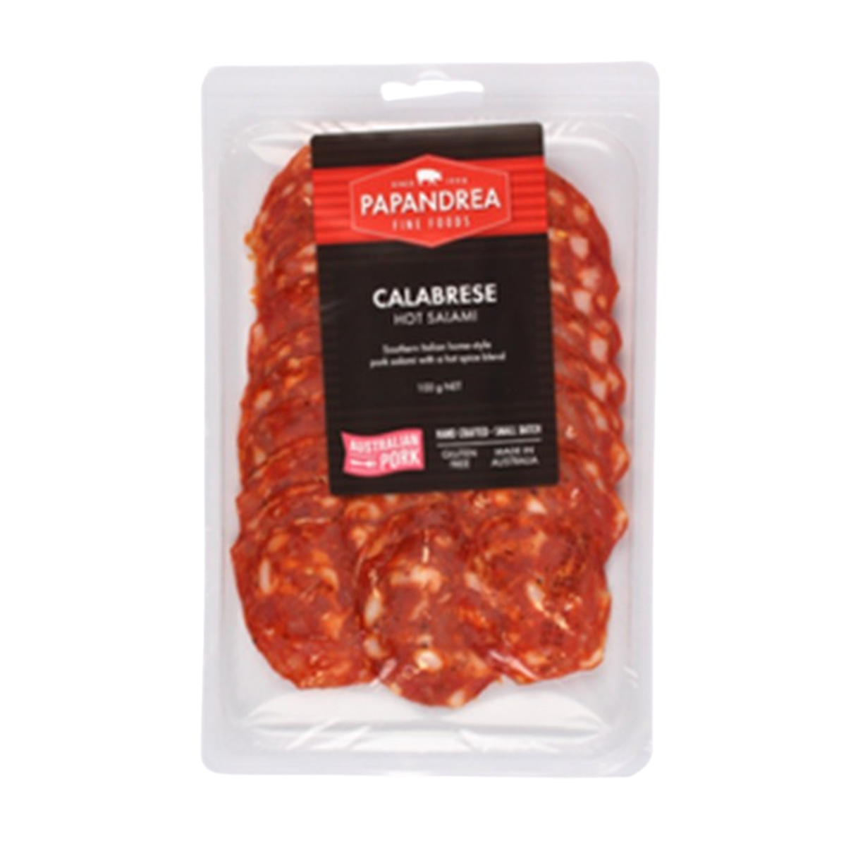 Papandrea Fine Foods Calabrese Hot Salami 100g