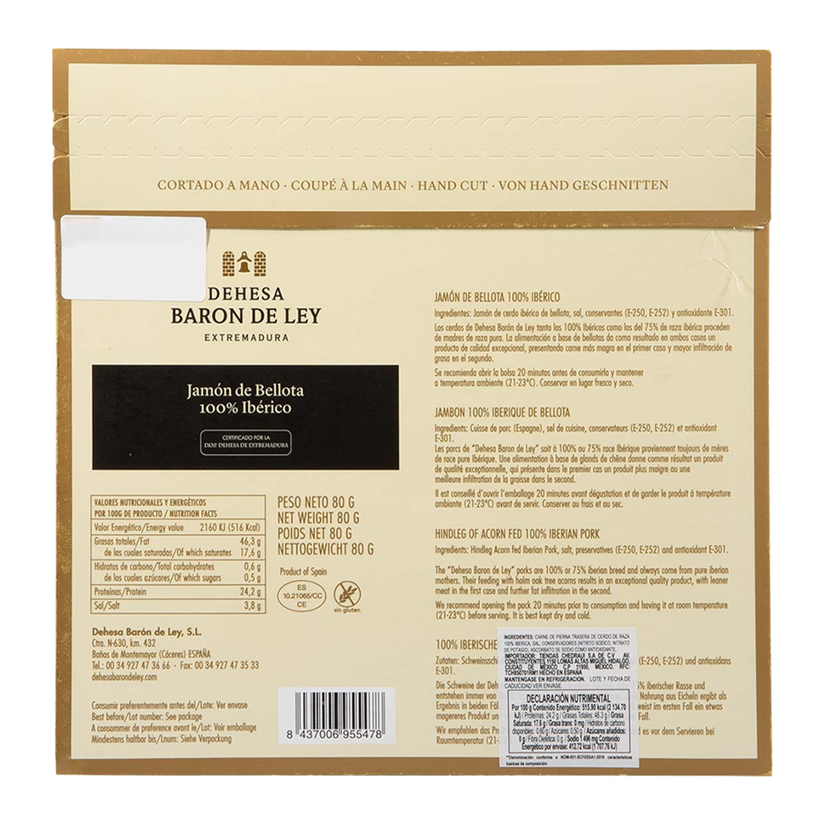 Dehesa Baron De Ley Jamon Iberico Bellota 100% 80g