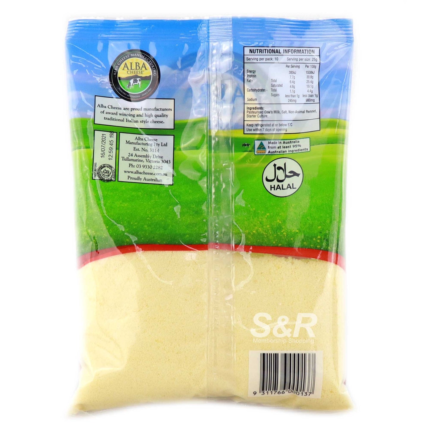 Alba Grated Parmesan Cheese 250g