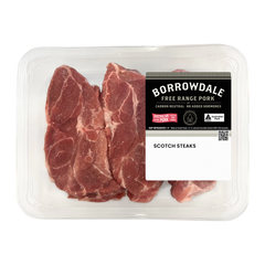 Borrowdale Free Range Pork Scotch Fillet Steak 400g-600g