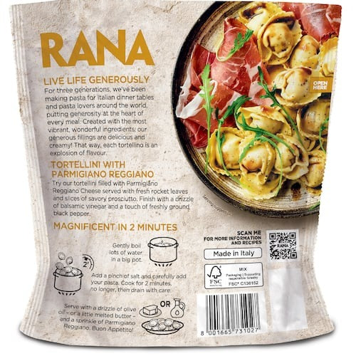 Rana Tortellini with Parmigiano Reggiano Pasta 325g