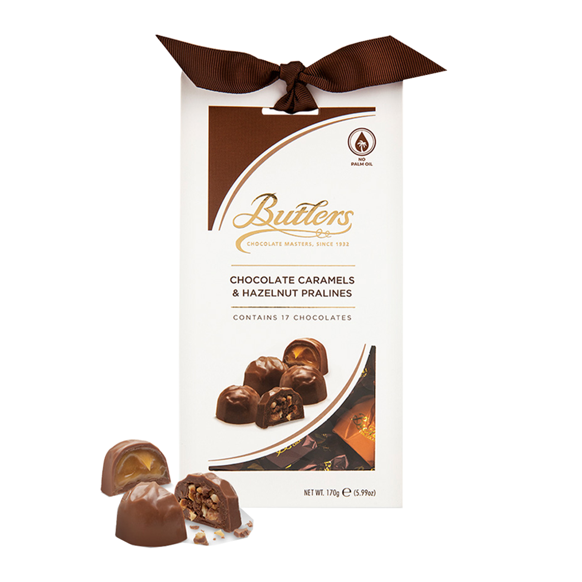 Butlers Chocolate Caramels and Hazelnut Pralines 170g
