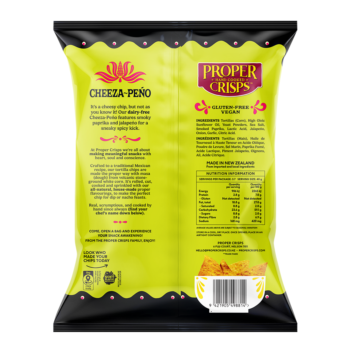Proper Crisps Tortilla Chips Cheeza-Peno 150g