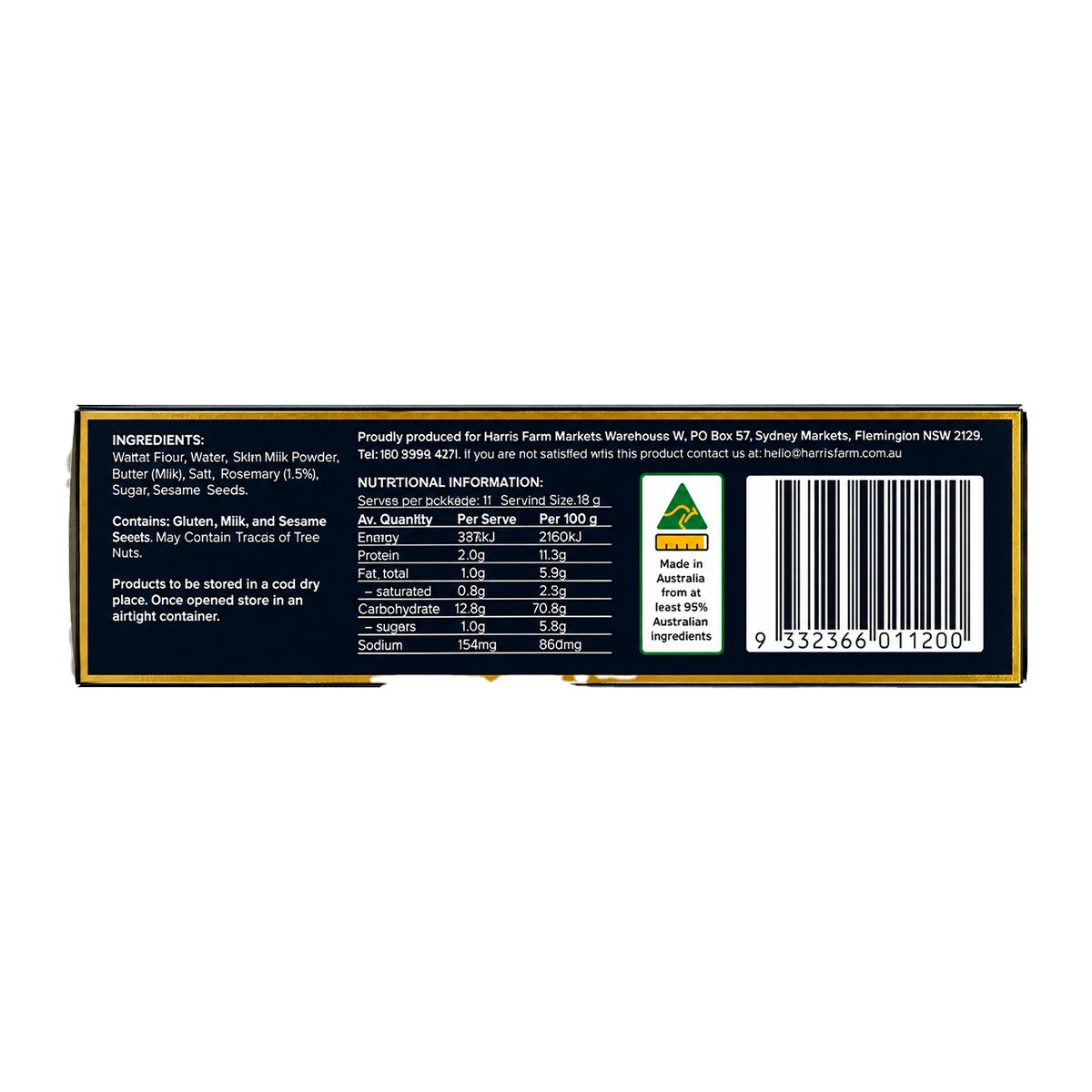 Harris Farm Rosemary Seasalt Lavosh 200g