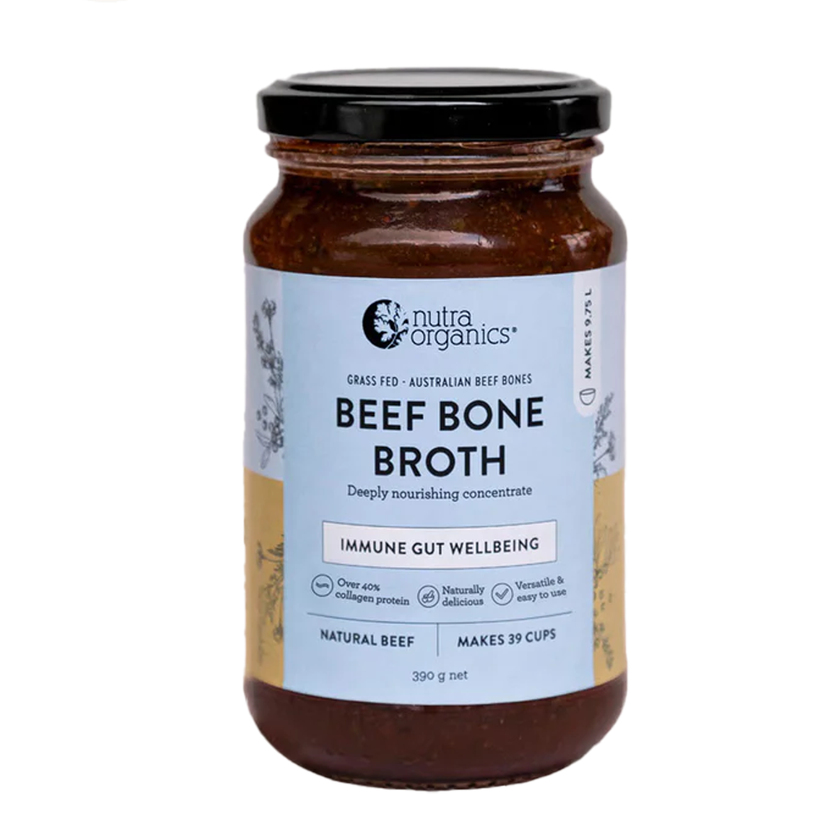 Nutra Organics Beef Bone Broth Natural 250g