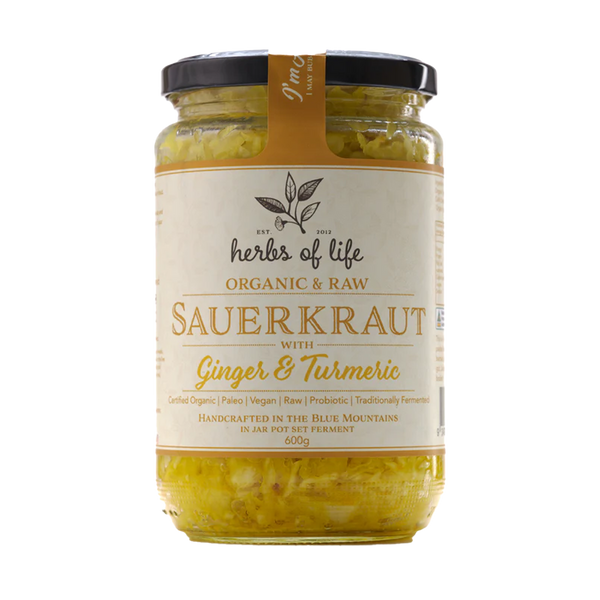 Herbs of Life Organic Sauerkraut Ginger and Turmeric 380g