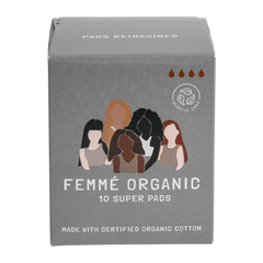 Femme Organic Cotton Super Pads 10 Pack