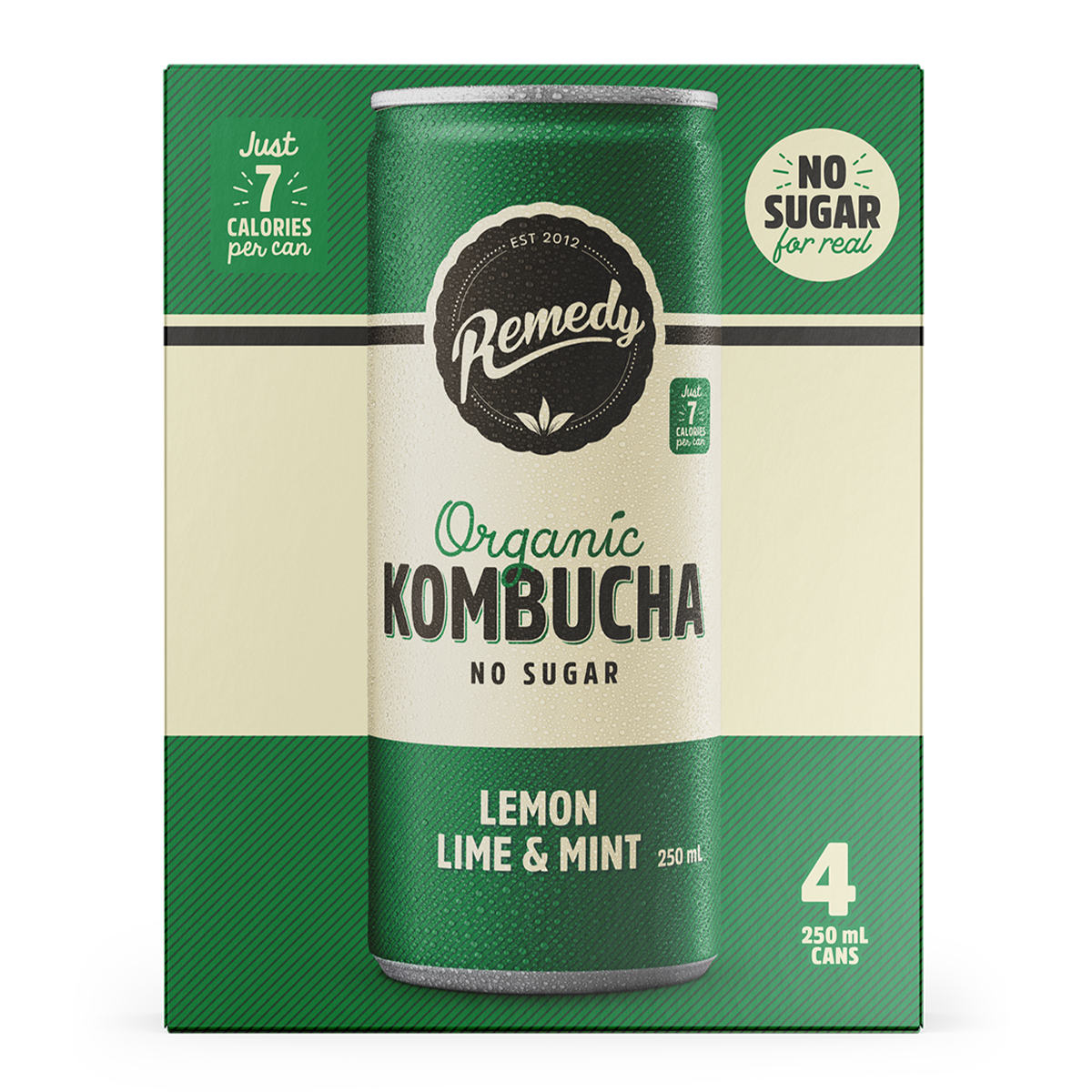 Remedy Organic Kombucha Lemon, Lime and Mint 4 x 250ml