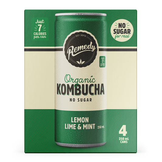 Remedy Organic Kombucha Lemon, Lime and Mint 4 x 250ml