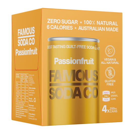 Famous Soda Co. Sugar Free Passionfruit 4 x 250ml
