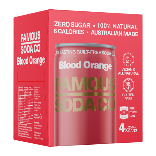 Famous Soda Co. Sugar Free Blood Orange 4 x 250ml