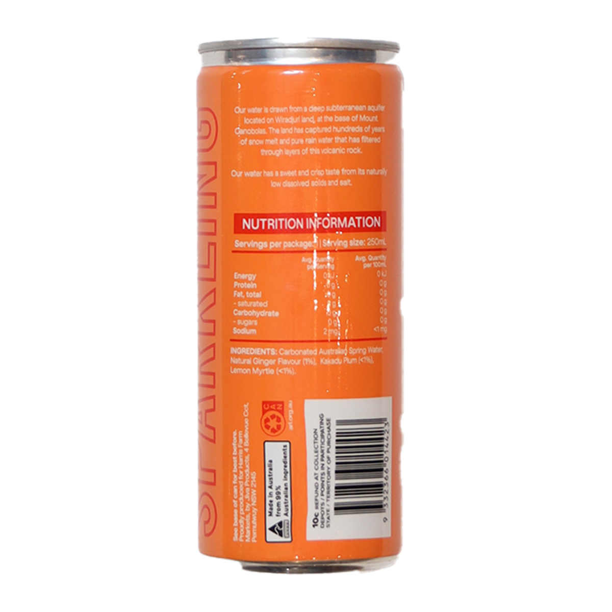 Harris Farm Water Sparkling Ginger 250ml